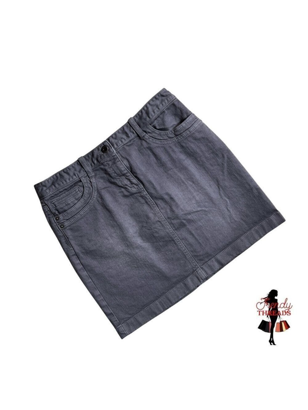 Loft NEW sz 2 XS Denim Mini Skirt Classic 5-Pockets Gray Grey NWOT Preppy Summer